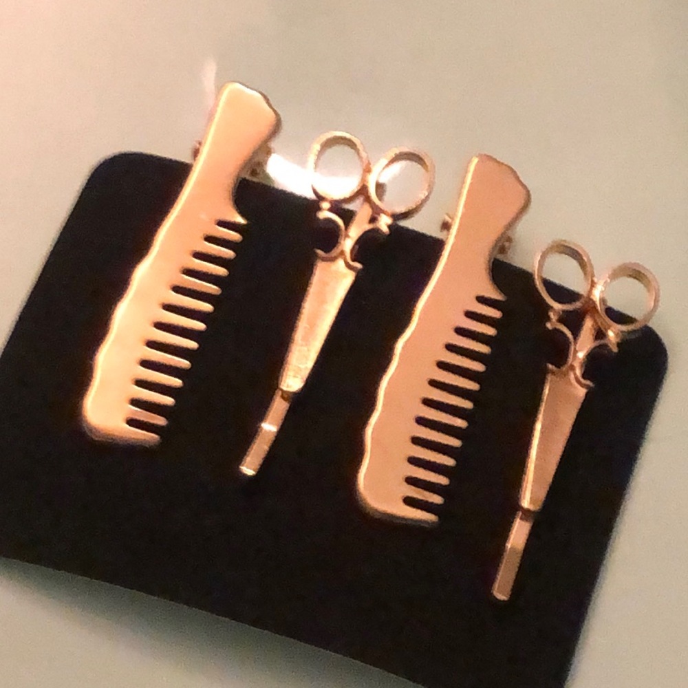 Scissors & Comb Hair Clips Set